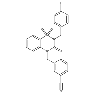 3-((2-(4-fluorobenzyl)-1,1-dioxido-3-oxo-2H-benzo[e][1,2,4]thiadiazin-4(3H)-yl)methyl)benzonitrile结构式