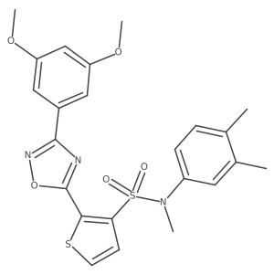 2-[3-(3,5-dimethoxyphenyl)-1,2,4-oxadiazol-5-yl]-N-(3,4-dimethylphenyl)-N-methylthiophene-3-sulfonamide结构式