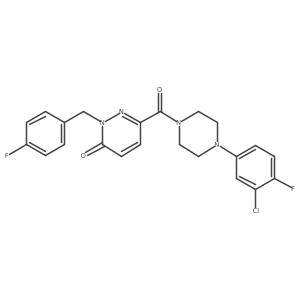6-[4-(3-Chloro-4-fluorophenyl)piperazine-1-carbonyl]-2-[(4-fluorophenyl)methyl]-2,3-dihydropyridazin-3-one结构式