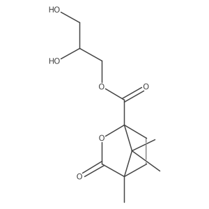 2,3-Dihydroxypropyl 4,7,7-trimethyl-3-oxo-2-oxabicyclo[2.2.1]heptane-1-carboxylate结构式