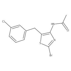 N-(2-Bromo-5-(3-chlorobenzyl)thiazol-4-yl)acetamide结构式