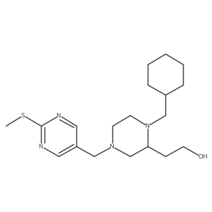2-(1-(Cyclohexylmethyl)-4-{[2-(methylsulfanyl)-5-pyrimidinyl]methyl}-2-piperazinyl)-1-ethanol Structure