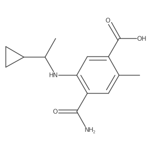 4-(Aminocarbonyl)-5-(1-cyclopropylethylamino)-2-methylbenzoic acid Structure