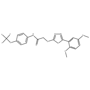 2-((5-(2,5-dimethoxyphenyl)-1,3,4-oxadiazol-2-yl)thio)-N-(4-(trifluoromethoxy)phenyl)acetamide Structure