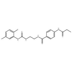 N-(2-(3-(2,5-difluorophenyl)ureido)ethyl)-4-propionamidobenzamide Structure
