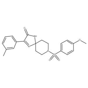 8-((4-Methoxyphenyl)sulfonyl)-3-(m-tolyl)-1,4,8-triazaspiro[4.5]dec-3-en-2-one结构式