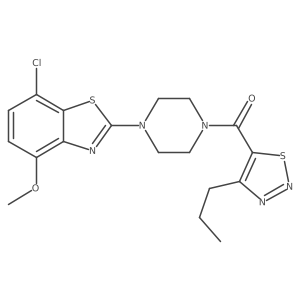 (4-(7-Chloro-4-methoxybenzo[d]thiazol-2-yl)piperazin-1-yl)(4-propyl-1,2,3-thiadiazol-5-yl)methanone结构式
