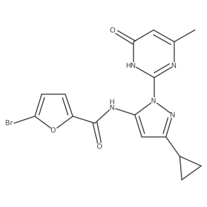 5-bromo-N-(3-cyclopropyl-1-(4-methyl-6-oxo-1,6-dihydropyrimidin-2-yl)-1H-pyrazol-5-yl)furan-2-carboxamide Structure