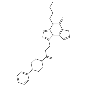 4-butyl-1-(3-oxo-3-(4-phenylpiperazin-1-yl)propyl)thieno[2,3-e][1,2,4]triazolo[4,3-a]pyrimidin-5(4H)-one Structure