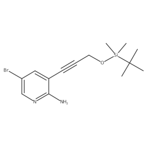 5-Bromo-3-(3-((tert-butyldimethylsilyl)oxy)prop-1-yn-1-yl)pyridin-2-amine Structure