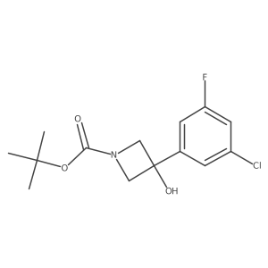 Tert-butyl 3-(3-chloro-5-fluorophenyl)-3-hydroxyazetidine-1-carboxylate结构式