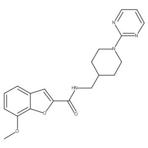7-methoxy-N-((1-(pyrimidin-2-yl)piperidin-4-yl)methyl)benzofuran-2-carboxamide结构式