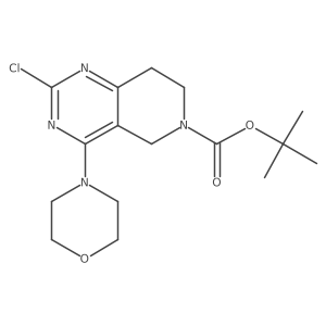 2-chloro-4-morpholin-4-yl-7,8-dihydro-5H-pyrido[4,3-d]pyrimidine-6-carboxylic acid tert-butyl ester结构式