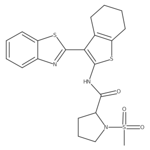 N-[3-(2-Benzothiazolyl)-4,5,6,7-tetrahydrobenzo[b]thien-2-yl]-1-(methylsulfonyl)-2-pyrrolidinecarboxamide Structure