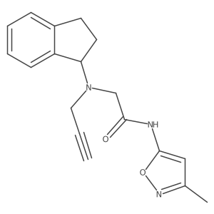 2-[(2,3-dihydro-1H-inden-1-yl)(prop-2-yn-1-yl)amino]-N-(3-methyl-1,2-oxazol-5-yl)acetamide结构式