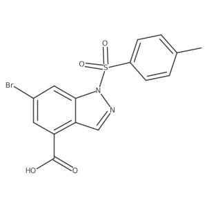 6-Bromo-1-[(4-methylphenyl)sulfonyl]-1H-indazole-4-carboxylic acid结构式