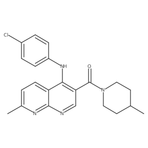 (4-((4-Chlorophenyl)amino)-7-methyl-1,8-naphthyridin-3-yl)(4-methylpiperidin-1-yl)methanone Structure