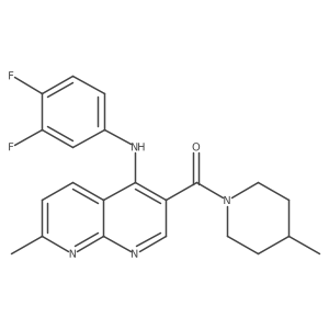 (4-((3,4-Difluorophenyl)amino)-7-methyl-1,8-naphthyridin-3-yl)(4-methylpiperidin-1-yl)methanone结构式