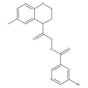 2-(6-methyl-2,3-dihydro-4H-1,4-benzoxazin-4-yl)-2-oxoethyl 5-bromopyridine-3-carboxylate结构式