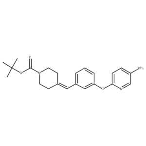 1-Piperidinecarboxylic acid, 4-[[3-[(5-amino-2-pyridinyl)oxy]phenyl]methylene]-, 1,1-dimethylethyl ester结构式
