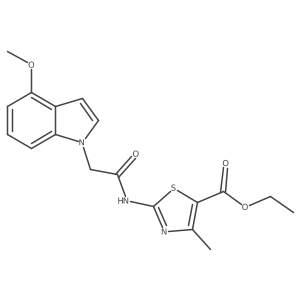 ethyl 2-{[(4-methoxy-1H-indol-1-yl)acetyl]amino}-4-methyl-1,3-thiazole-5-carboxylate Structure