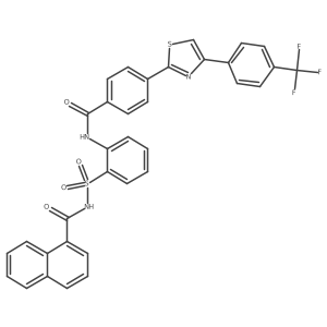 N-((2-(4-(4-(4-(Trifluoromethyl)phenyl)thiazol-2-yl)benzamido)phenyl)sulfonyl)-1-naphthamide结构式