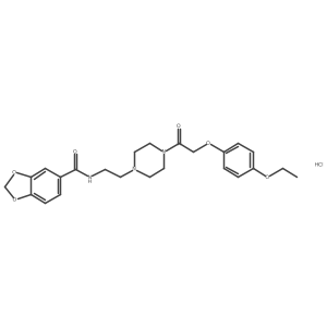 N-(2-(4-(2-(4-ethoxyphenoxy)acetyl)piperazin-1-yl)ethyl)benzo[d][1,3]dioxole-5-carboxamide hydrochloride结构式