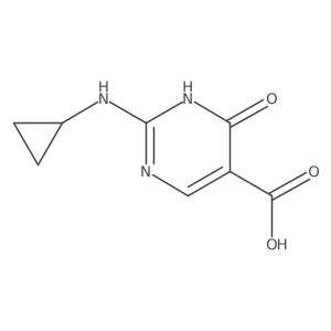 2-(Cyclopropylamino)-6-oxo-1,6-dihydropyrimidine-5-carboxylic acid结构式