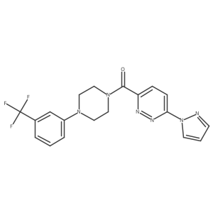 (6-(1H-pyrazol-1-yl)pyridazin-3-yl)(4-(3-(trifluoromethyl)phenyl)piperazin-1-yl)methanone结构式
