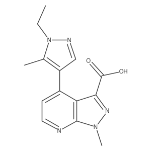 4-(1-Ethyl-5-methyl-1H-pyrazol-4-yl)-1-methyl-1H-pyrazolo[3,4-b]pyridine-3-carboxylic acid Structure