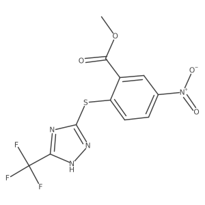 Methyl 5-nitro-2-((5-(trifluoromethyl)-4H-1,2,4-triazol-3-yl)thio)benzoate结构式