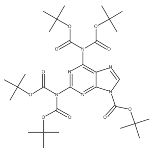 tert-Butyl 2,6-bis(bis(tert-butoxycarbonyl)amino)-9H-purine-9-carboxylate结构式