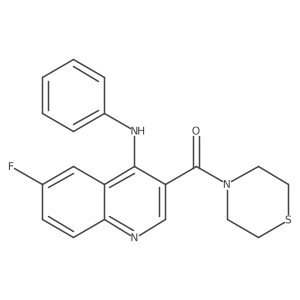 (6-Fluoro-4-(phenylamino)quinolin-3-yl)(thiomorpholino)methanone Structure