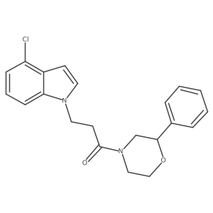 3-(4-chloro-1H-indol-1-yl)-1-(2-phenylmorpholin-4-yl)propan-1-one结构式
