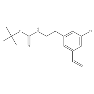 Tert-butyl 2-(3-chloro-5-formylphenyl)ethylcarbamate结构式