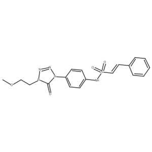 (E)-N-(4-(4-(2-methoxyethyl)-5-oxo-4,5-dihydro-1H-tetrazol-1-yl)phenyl)-2-phenylethenesulfonamide结构式