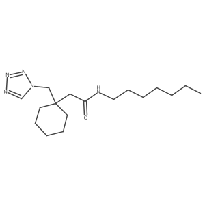 N-heptyl-2-[1-(1H-tetrazol-1-ylmethyl)cyclohexyl]acetamide结构式