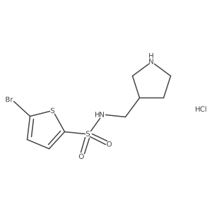 5-bromo-N-(pyrrolidin-3-ylmethyl)thiophene-2-sulfonamide hydrochloride Structure