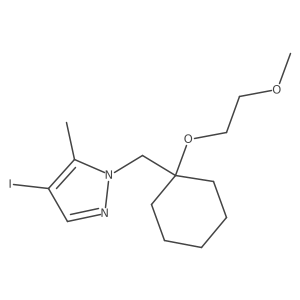 4-iodo-1-((1-(2-methoxyethoxy)cyclohexyl)methyl)-5-methyl-1H-pyrazole结构式