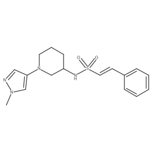 (E)-N-[1-(1-Methylpyrazol-4-YL)piperidin-3-YL]-2-phenylethenesulfonamide结构式