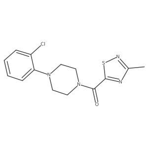 (4-(2-Chlorophenyl)piperazin-1-yl)(3-methyl-1,2,4-thiadiazol-5-yl)methanone结构式