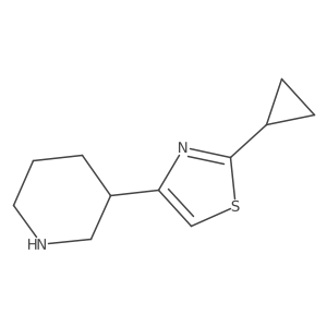 3-(2-Cyclopropyl-1,3-thiazol-4-yl)piperidine Structure