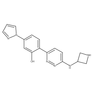 2-[6-(Azetidin-3-ylamino)-pyridazin-3-yl]-5-pyrazol-1-yl-phenol结构式