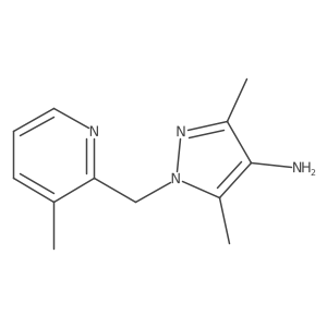 3,5-Dimethyl-1-[(3-methyl-2-pyridinyl)methyl]-1H-pyrazol-4-amine结构式