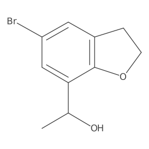 (1S)-1-(5-bromo-2,3-dihydro-1-benzofuran-7-yl)ethan-1-ol结构式