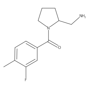 (2-(Aminomethyl)pyrrolidin-1-yl)(3-fluoro-4-methylphenyl)methanone结构式