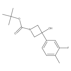 tert-Butyl 3-(3-fluoro-4-methylphenyl)-3-hydroxyazetidine-1-carboxylate结构式