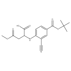 4-Methyl hydrogen N-[2-cyano-4-[(1,1-dimethylethoxy)carbonyl]phenyl]-L-aspartate结构式