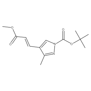 tert-butyl 4-[(1E)-3-methoxy-3-oxoprop-1-en-1-yl]-3-methyl-1H-pyrazole-1-carboxylate Structure