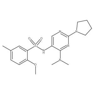N-(4-(dimethylamino)-2-(pyrrolidin-1-yl)pyrimidin-5-yl)-2-methoxy-5-methylbenzenesulfonamide结构式